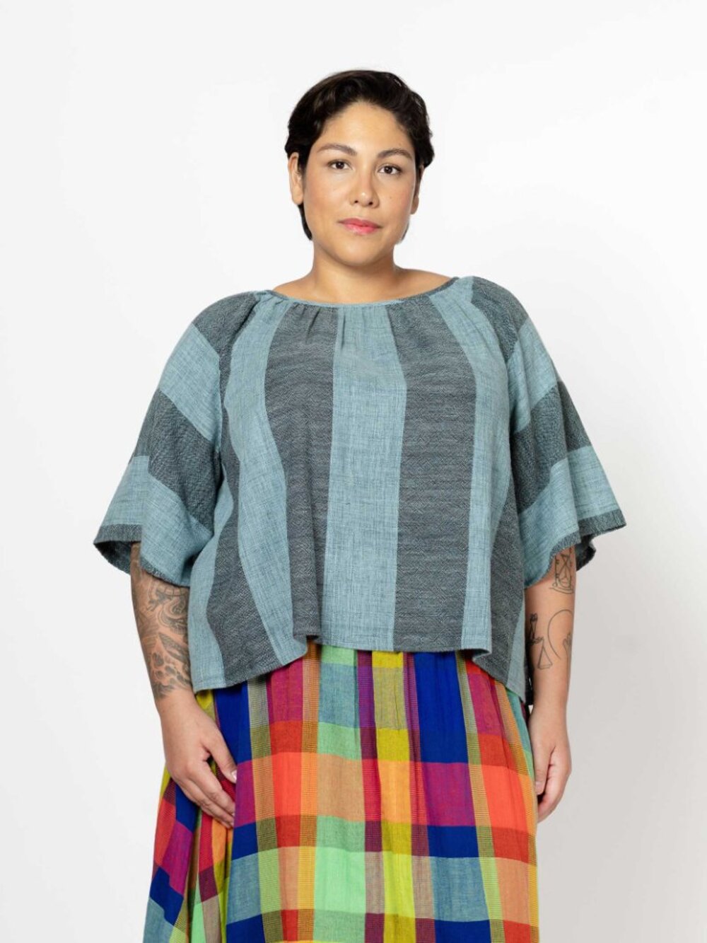 Ace & Jig Frankie Top in Milano — Block Stripe Cotton Blouse